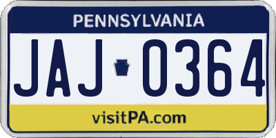 PA license plate JAJ0364