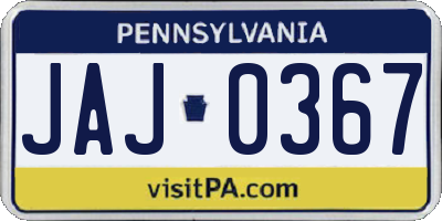 PA license plate JAJ0367