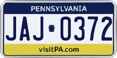 PA license plate JAJ0372