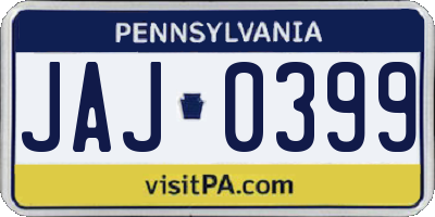 PA license plate JAJ0399