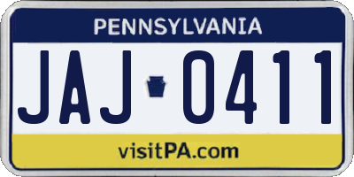 PA license plate JAJ0411