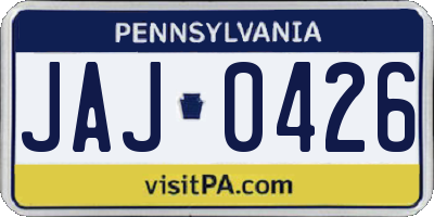 PA license plate JAJ0426