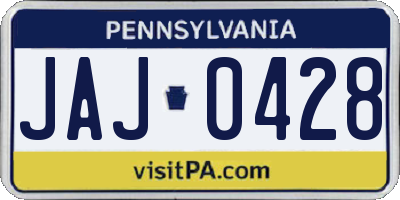 PA license plate JAJ0428