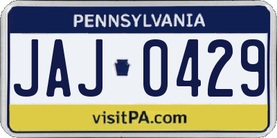 PA license plate JAJ0429