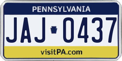PA license plate JAJ0437