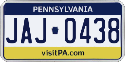 PA license plate JAJ0438