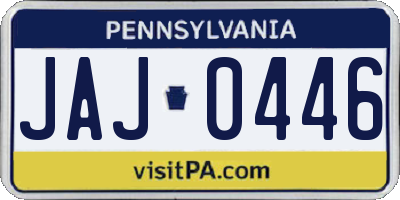 PA license plate JAJ0446