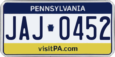 PA license plate JAJ0452