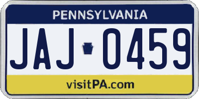 PA license plate JAJ0459