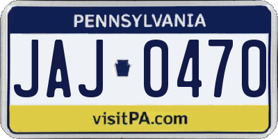 PA license plate JAJ0470