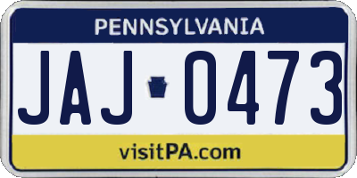 PA license plate JAJ0473