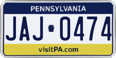 PA license plate JAJ0474