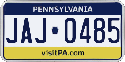 PA license plate JAJ0485