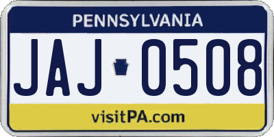 PA license plate JAJ0508