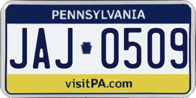 PA license plate JAJ0509