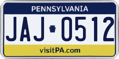 PA license plate JAJ0512