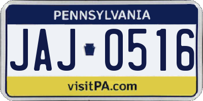 PA license plate JAJ0516