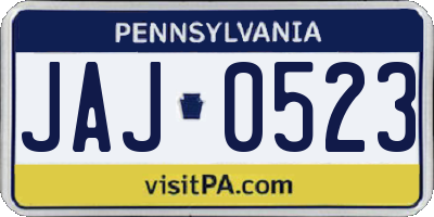 PA license plate JAJ0523