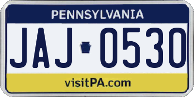 PA license plate JAJ0530