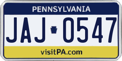 PA license plate JAJ0547