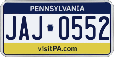 PA license plate JAJ0552
