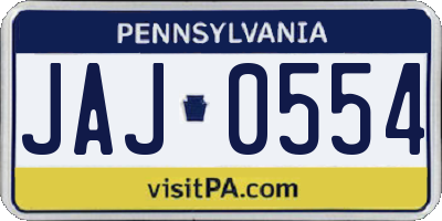 PA license plate JAJ0554