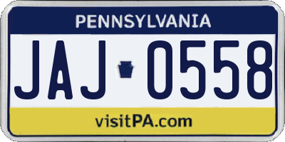 PA license plate JAJ0558