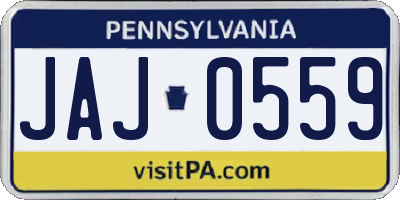 PA license plate JAJ0559