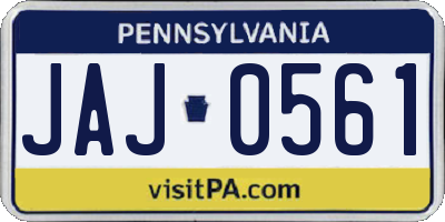 PA license plate JAJ0561