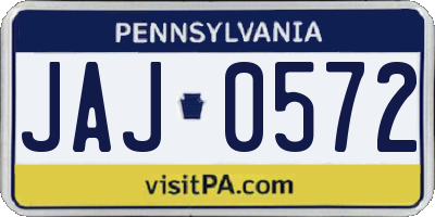 PA license plate JAJ0572