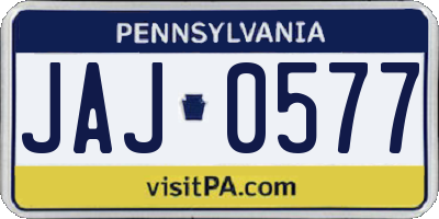 PA license plate JAJ0577