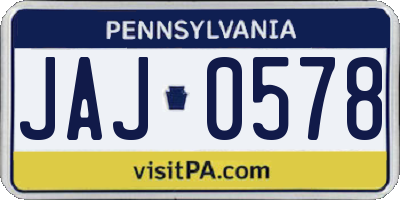 PA license plate JAJ0578
