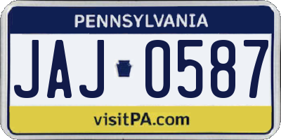 PA license plate JAJ0587