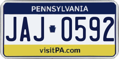 PA license plate JAJ0592