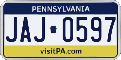 PA license plate JAJ0597