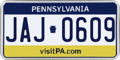 PA license plate JAJ0609
