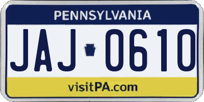 PA license plate JAJ0610