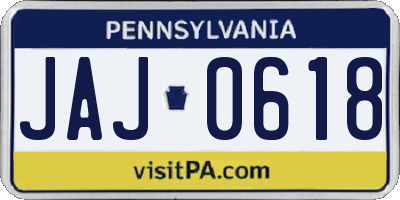 PA license plate JAJ0618