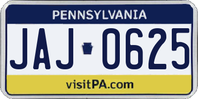PA license plate JAJ0625
