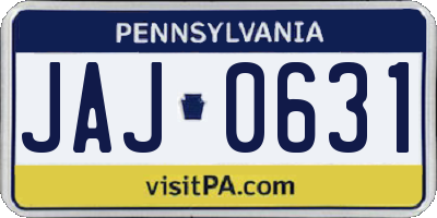 PA license plate JAJ0631