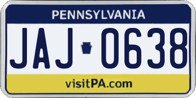 PA license plate JAJ0638