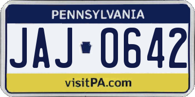 PA license plate JAJ0642