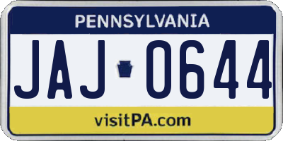 PA license plate JAJ0644