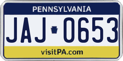 PA license plate JAJ0653