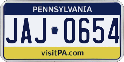 PA license plate JAJ0654