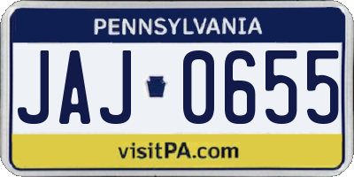PA license plate JAJ0655