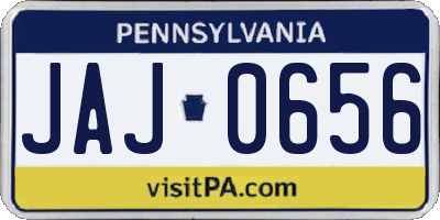 PA license plate JAJ0656