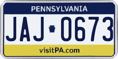 PA license plate JAJ0673
