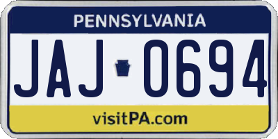 PA license plate JAJ0694