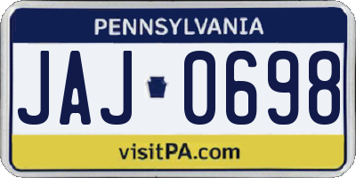 PA license plate JAJ0698